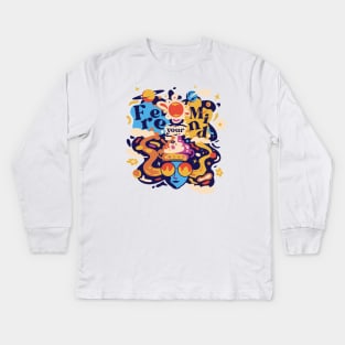 Free Your Mind // 60s Psychedelic Trippy Graphic Kids Long Sleeve T-Shirt